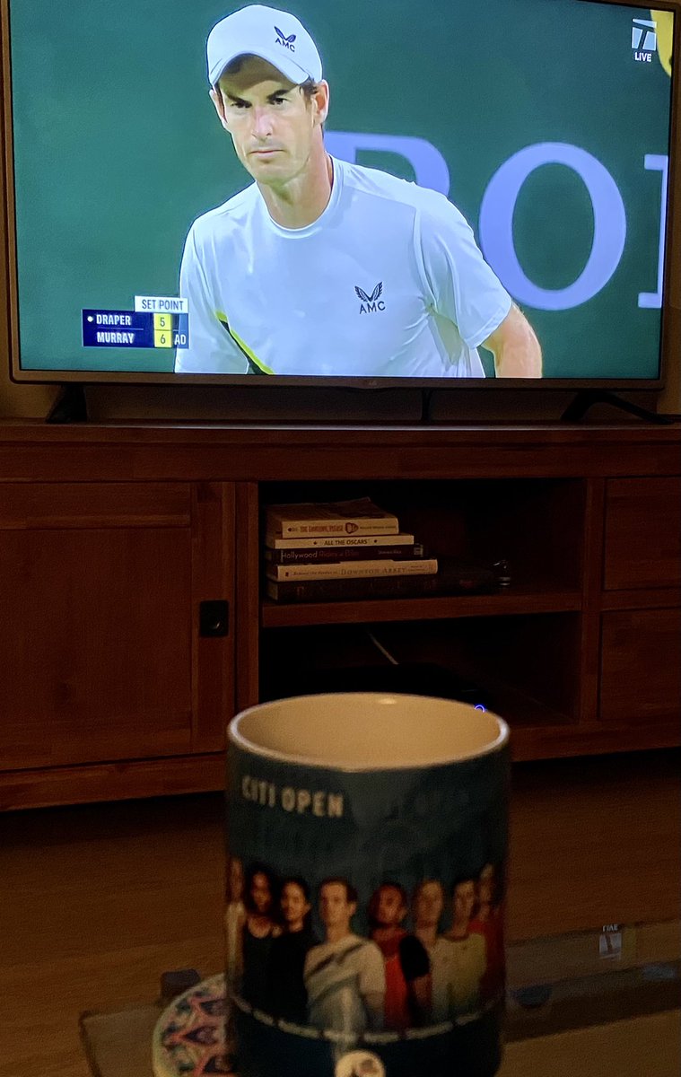 @CitiOpen @andy_murray Cheering Andy on with my fitting #CitiOpen mug full of coffee!