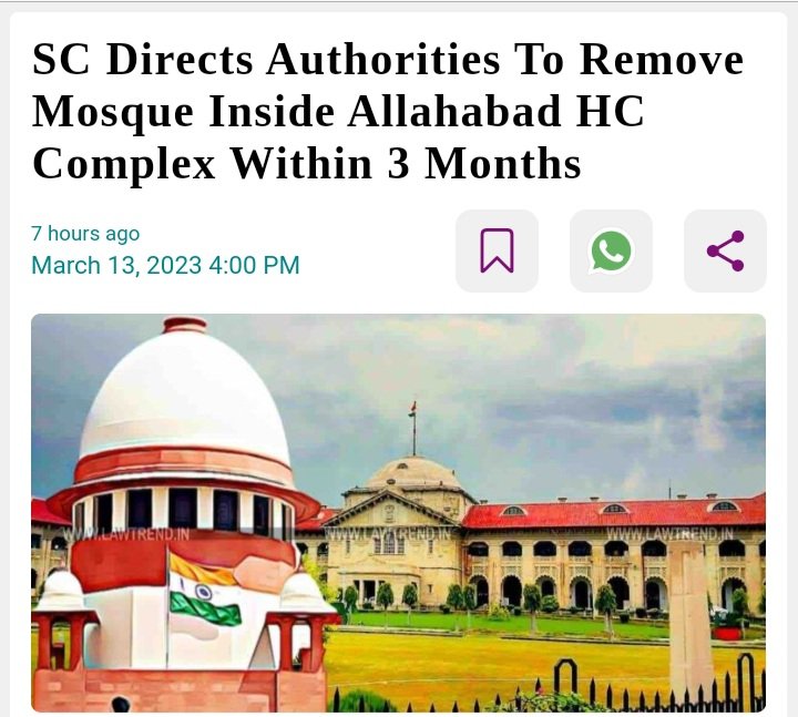 GemsOfNaMo's tweet photo. Allahabad HC To SC :
Save Us From Waqf Board.
SC To UP State Govt :
Please Remove The Mosque Inside Allahabad HC.
Plea Against Bangladeshi Immigrants & Illegal Settlers in Uttarkhand. Check The @SCJudgments.
#HeightsOfHypocrisy. #SupremeCourt https://t.co/eBw11hXayp