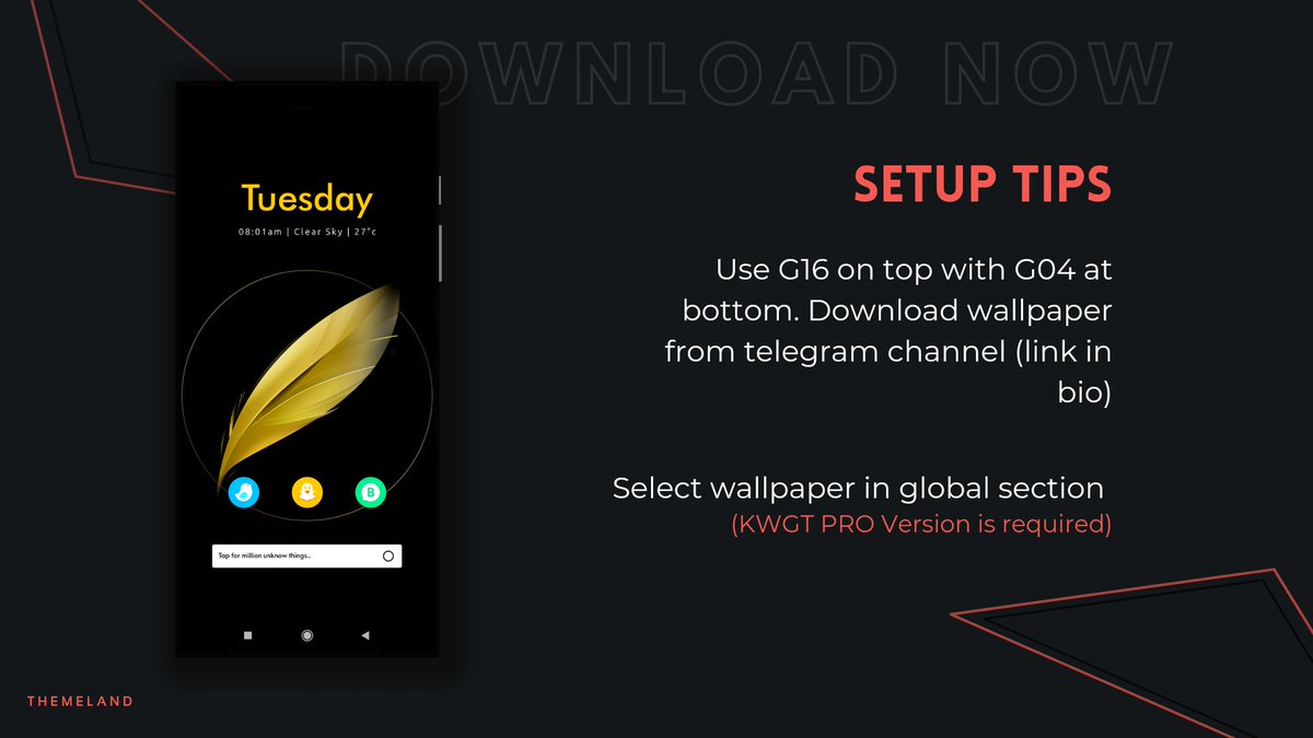 Themeland1's tweet photo. GRACIOUS FOR KWGT / KLWP 
https://t.co/BgRCEKH5IV

Wallpaper can be download from our Telegram channel (link in bio)
 
#windowssetup #desktopsetup #themeland #kwgt #klwp #windowscustomization #animewallapers #themeland #android #androiddesktop #desksetup #kustom #livewallpaper https://t.co/xzRFfTEGsD