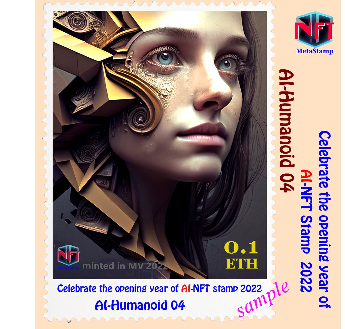 NFTDeSta's tweet image. #NFTstamp #AIHumanoid #singularity #SaveOurPlanet #AIart #NFTCommunity  #stampcollecting #AI #hightechnology #evolution #future

Stamps are treasure box of knowledge
AI-Humanoid 04 
　　　　　(#MetaStamp Mail 2023.03.13)

opensea.io/assets/ethereu…