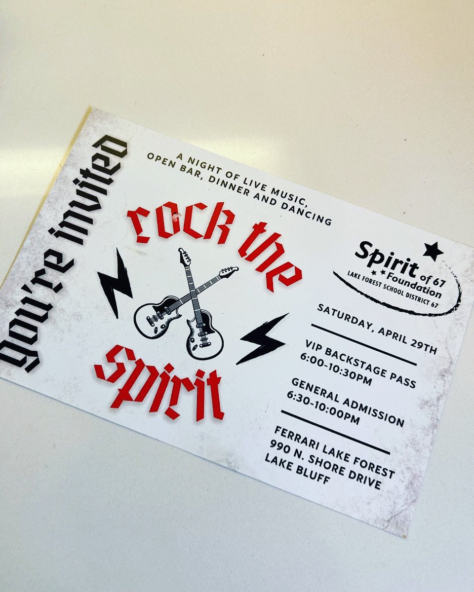 Rock the Spirit invites are now in your mailbox! Get your tickets now. 💙🎸💚