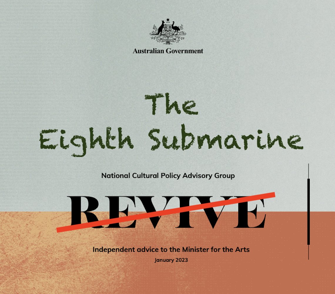 my mum was on the independent policy advisory group informing the govt's new ‘national cultural policy’. 

she suggested their report should be called ‘the eighth submarine’. 💡

ie. buy 1 less sub, and spend ~$46bn on other areas of need.

unsurprisingly, her idea was rejected.