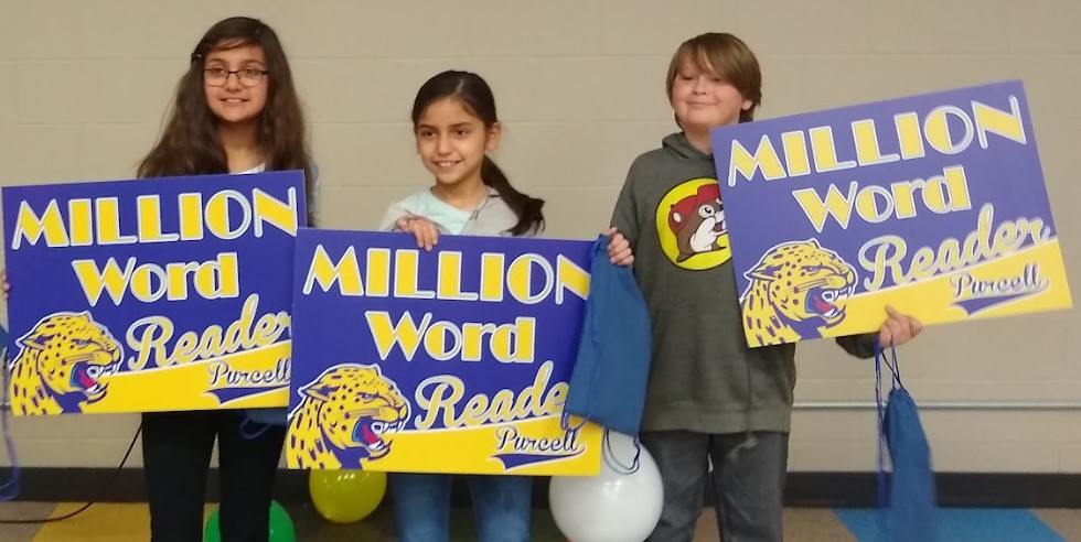 AISD_Libraries's tweet photo. Purcell Jaguars have been reading up a storm.  Check out these students who have read more than one million words this school year!  #PowerUpAISD https://t.co/3i1DN6tFIW