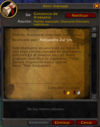 Skollxx_93's tweet photo. Una Joyera de Renombre bastante alto me acaba de hacer mi diamante R3, despues de 7 veces fallidas y no darse por vencida, a la 8º me lo saco!!! Grande @Alelithz ! #WoW #wowESP #WowOrWarcraft https://t.co/SHmyIjD51c