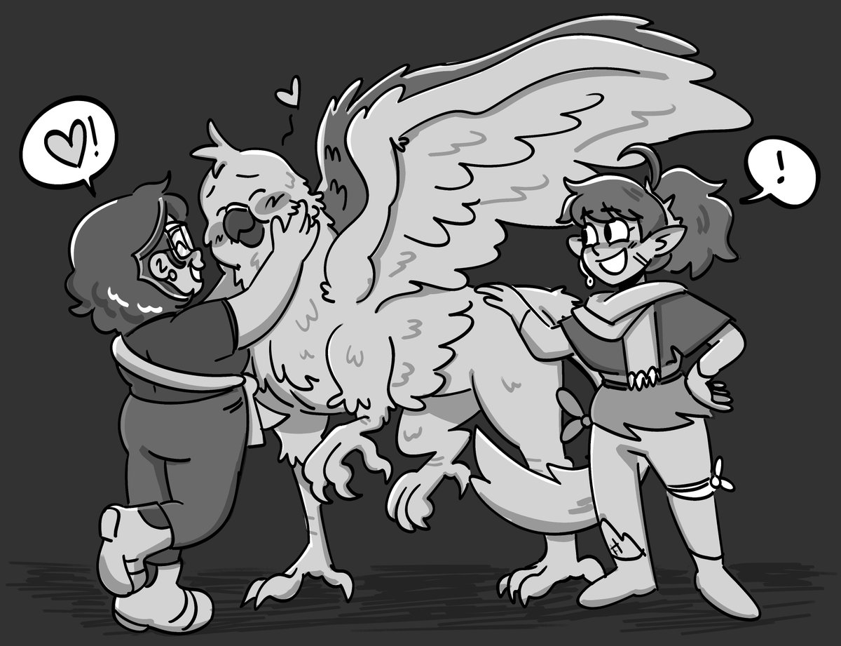 SealChomps's tweet photo. KOFI COMMISSION FOR @slothypossum (again, only certified banger ideas.) 

Here’s Camilla meeting Viney and Puddles!! 

#toh https://t.co/6hEZUP26e9