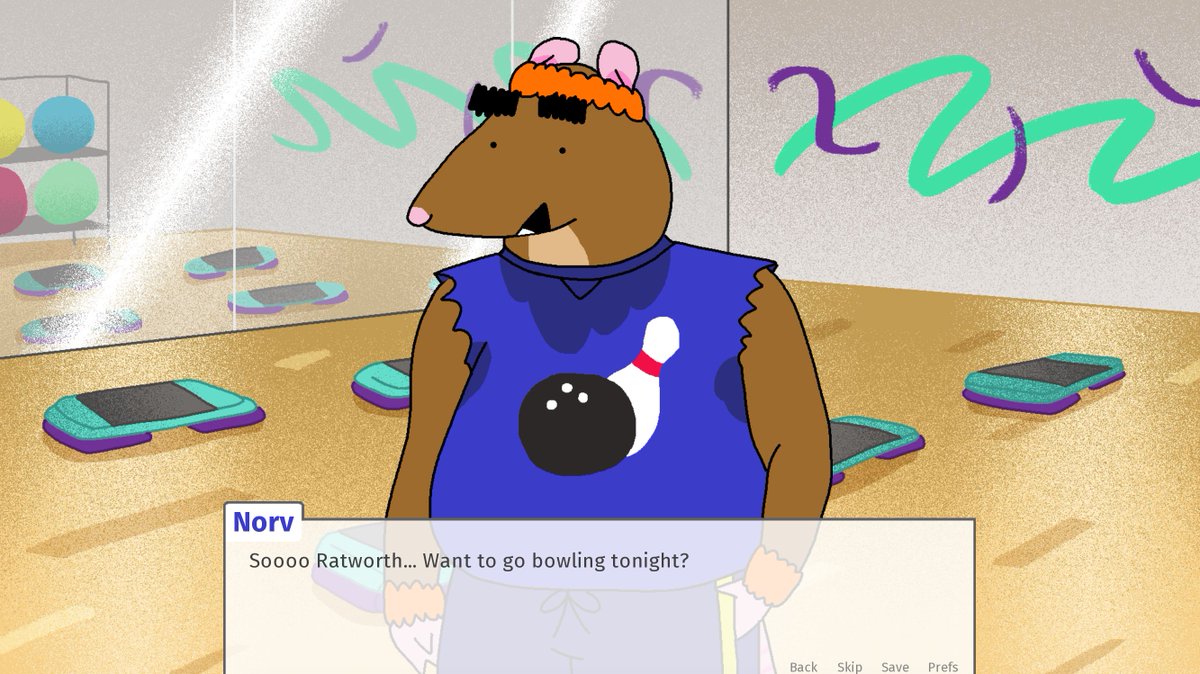 DoingThePigeon's tweet photo. Surprise! I finally released my beta of GYM RAT for the world to play! Not sure if I'll ever finish the full game, so why keep what I have so far all to myself! I hope you're ready to swoon!
https://t.co/8ohSGhcT2Y https://t.co/beFah6eypj
