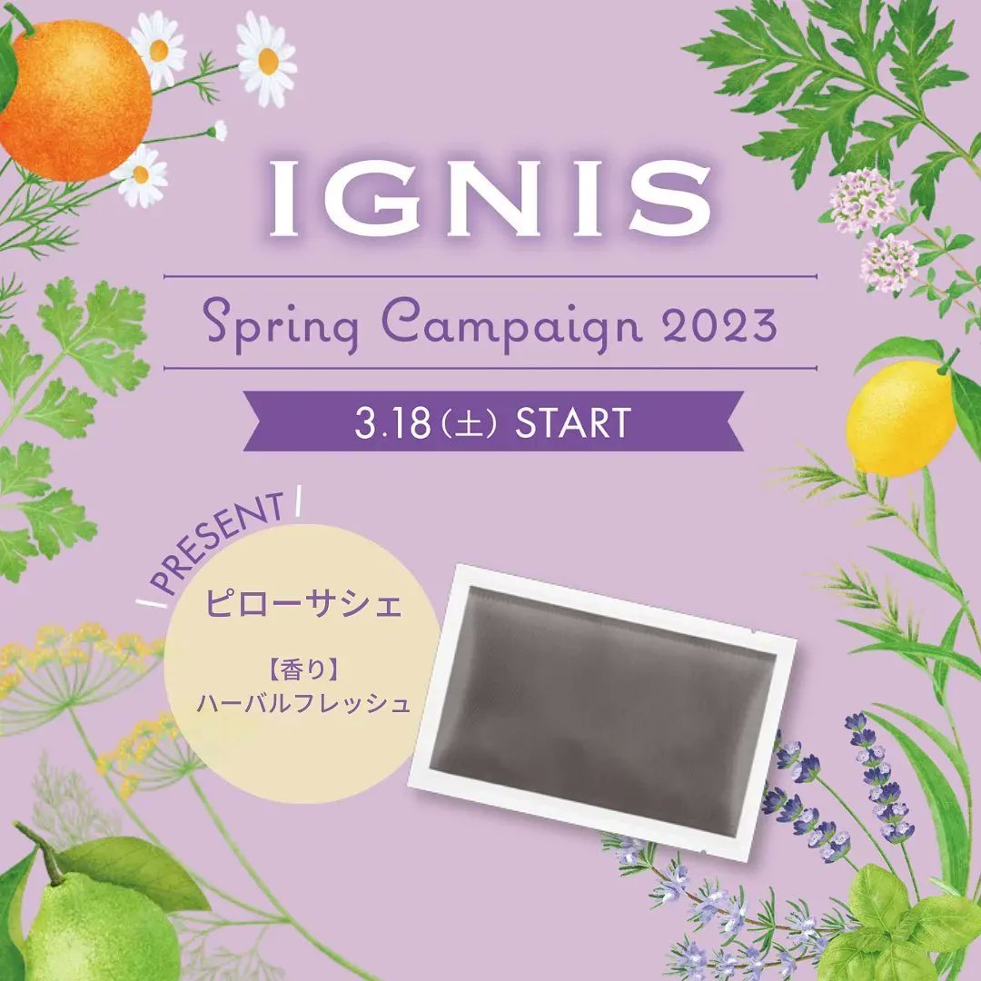 _IGNIS_official's tweet photo. ／
プレゼント企画
IGNISの香りのピローサシェ 
＼ 
期間中、イグニスシリーズのクレンジングを1品以上ご購入の方に、
オリジナルBOOKに入ったピローサシェ（非売品）をプレゼント！

イグニスオリジナルの12種のハーブをブレンドしたハーバルフレッシュの香り
詳しくは↓
https://t.co/8TTytNqYTt https://t.co/Lhm6gtTC06