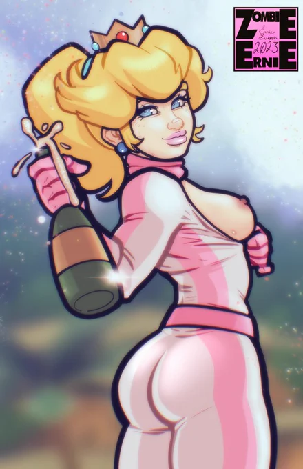 Alright  I know it's not #SpicySaturdayNight but I'm about to be tied up so, here's both Peach and Daisy unzipping to stay cool in victory lane~ 