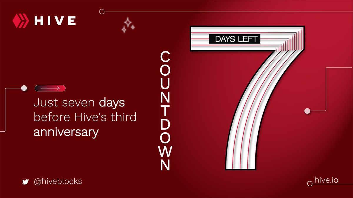 😍 We are preparing for a very dynamic week with different initiatives! 

⌛️7 days

#Hive #Web3