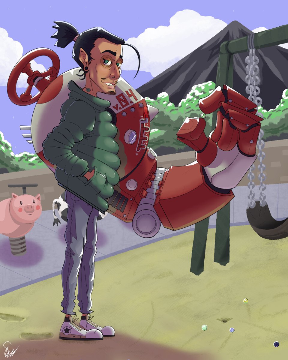 K1Cartoons's tweet image. ¨Y'know kid, I was the marbles champion back in 2059¨ #originalcharacter