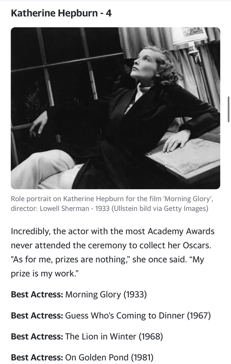 That’s a REAL MF G right there. Not only does she have the most Oscars than any other actor, she didn’t even pull up to the show. 

“My prize is my work”