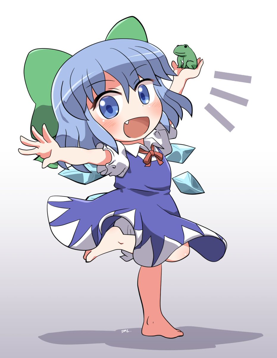 チルノ(東方Project) 「チルノタイム! #おは東方 」|六合ダイスケ@春例大祭う12bのイラスト