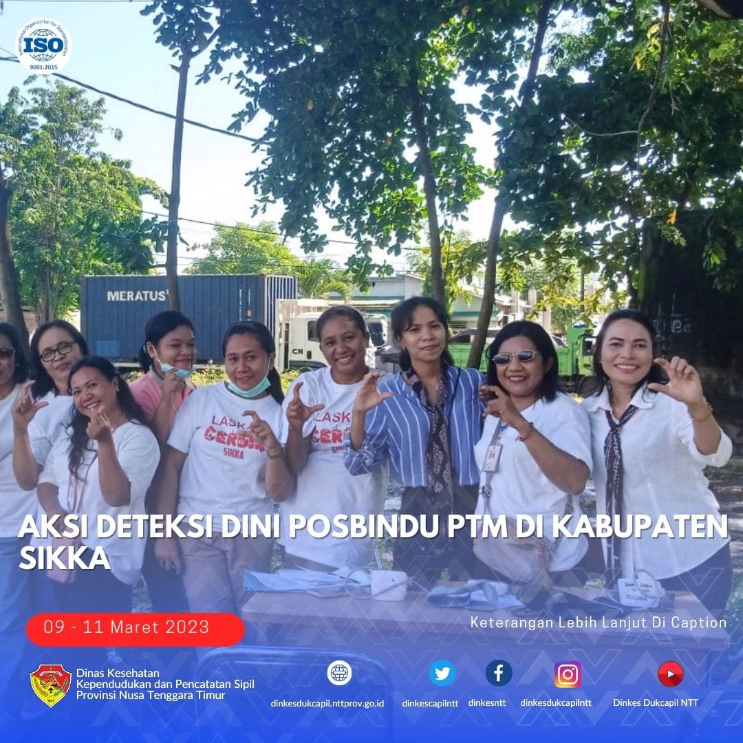 dinkesntt's tweet photo. 09 - 11 Maret 2023
Kegiatan Aksi Deteksi Dini Posbindu PTM dilaksanakan di Kabupaten Sikka.
#dinkesdukcapilntt2023 #p2ptm https://t.co/DoSYjkZfMy