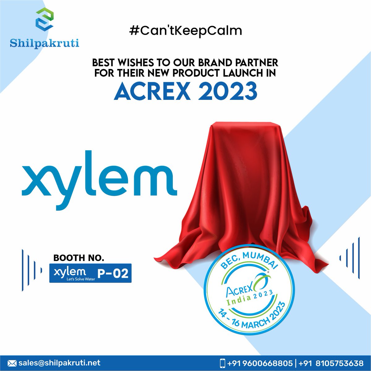 We are super excited for Our Brand Partner Xylem on their surprise Product Launch happening TODAY in ACREX 2023. 
Do visit our Brand Partner’s Xylem at Booth No. P-02 to unveil the surprise product.
#hvac #hvacengineer #hvacservice #acrex #acrex2023 #ishrae #ashrae #b2bmarketing
