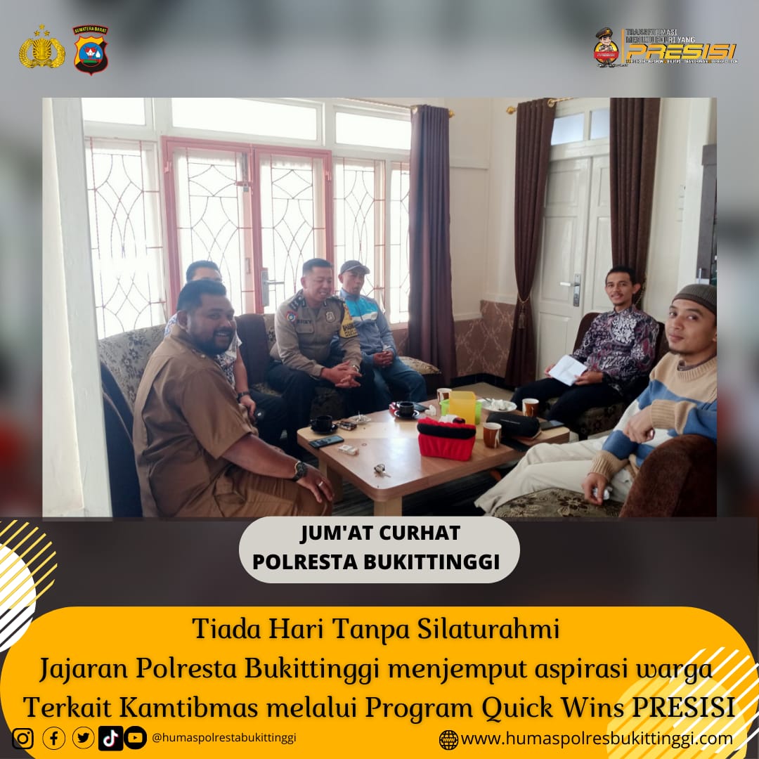 OmsemiP's tweet photo. Hadir di tengah masyarakat guna mendengar aspirasi masyarakat terkait Kamtibmas melalui Program Quick Wins PRESISI  Jum'at Curhat

#polrestabukittinggi #jumatcurhat #poldasumbar #divisihumaspolri #quickwinspresisi https://t.co/LiX8JZ0gYb