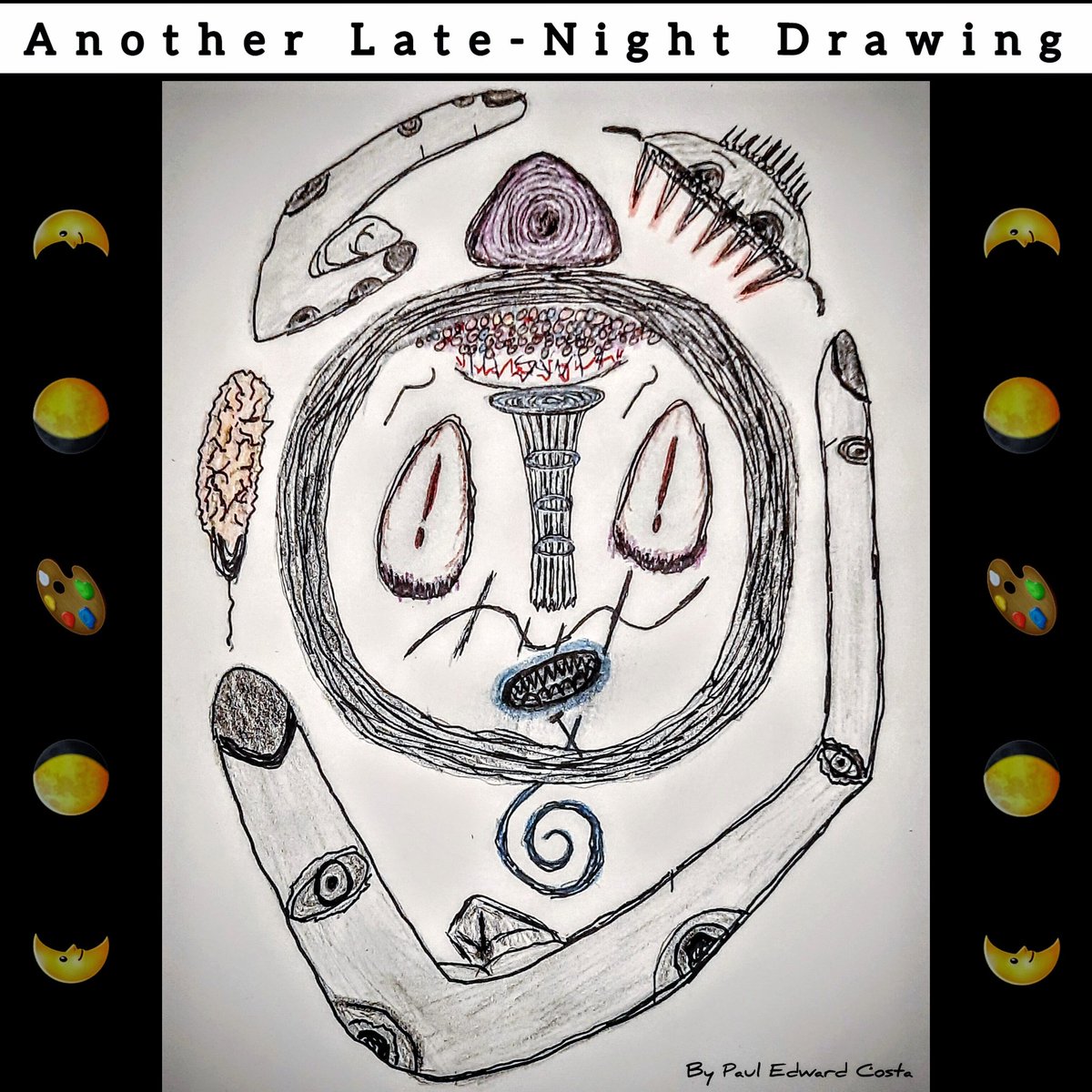 Another bit of late-night artwork from my notebook ✍️ 📖 🎨🌜🌖

#sketchbook #sketch #sketching #drawing #pencilandink #pencilandinkdrawing #visualart #inkdrawing #amateurartist #pencilcrayonart #pencilcrayons #latenightdrawing #nighttimeart #nightsketches #roughsketch #nightart