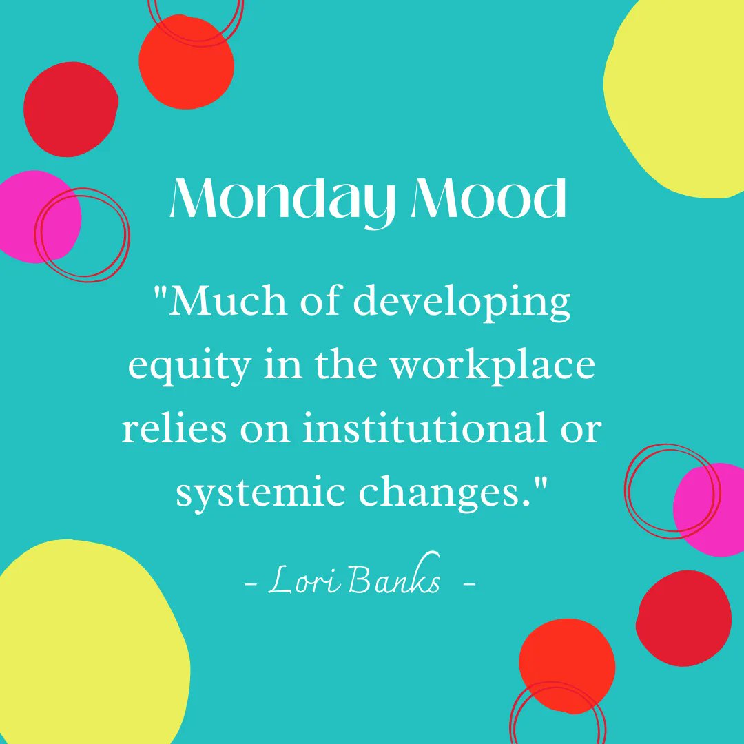 What do you think? How can we as women help to implement these changes?

Our #MondayMood comes from #WISEcast Season Three episode, Fostering Equity at Work!

Join in the conversation and listen to Lori Banks talk about how we can create a space for equity at work!