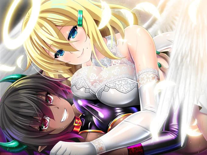 #女の子二人のイラストを貼る見た人もやるたまにはオリジナル 