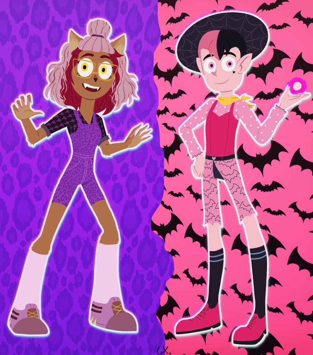 Glawdeen &amp; Davilaura🐺🦇
#CampCamp #MonsterHighG3 #crossover