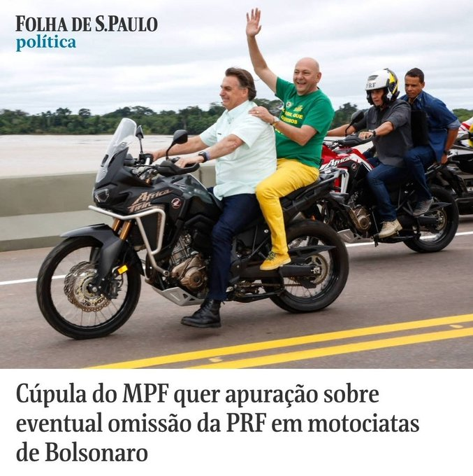 A abordagem de quatro policiais da PRF a Genivaldo de Jesus Santos, foi motivada por ele estar SEM CAPACETE. Lembra do caso? Ele foi asfixiado com bomba de gás de pimenta no camburão...
Com Bolsonaro a PRF nem se deu ao trabalho de advertir e muito menos multar.
