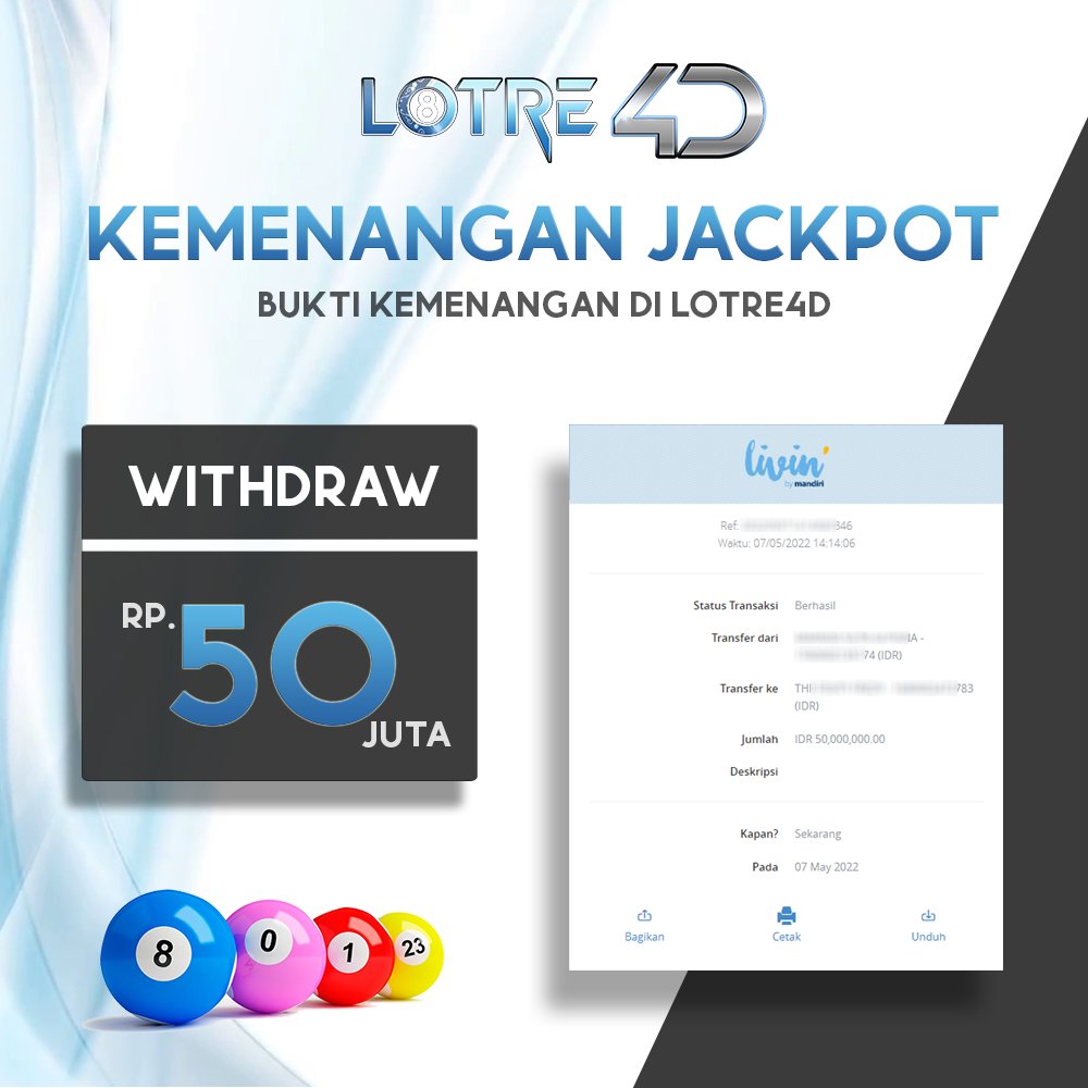 Lotre4D's tweet photo. BUKTI KEMENANGAN JACKPOT PLAYER BERMAIN DI LOTRE4D, BERAPAPUN TETAP DI BAYAR...
Ayuk segera mendaftar dan klaim bonus bonus promosi yang ada di LOTRE4D
Link LOTRE4D : https://t.co/7xnkmRkaES
#LOTRE4D #maintogel #agentogel #togelonline #bandartogelonline #prediksitogel #togel #fyp https://t.co/JoCGx4Nf3z