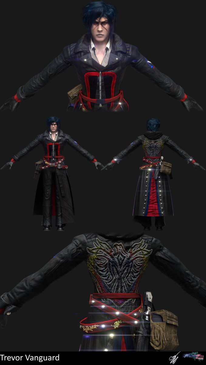 F117lionhartArt's tweet photo. #charactermodels #characters #ocart #artistsoftwitter #scifi #cyberpunk #gothic #3dmodel #gamedev #indiedev 
the main characters of the universe of Project TiTan.
3 Agents of Ragnarok (Trevor, claudia and Arthur) and the princess to a russian country in the year 2173. https://t.co/3UJEtCB3dR