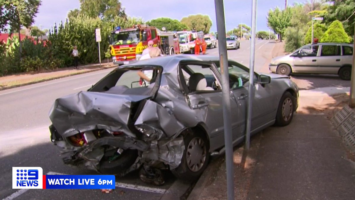 An outofcontrol driver has been rushed to hospital after slamming