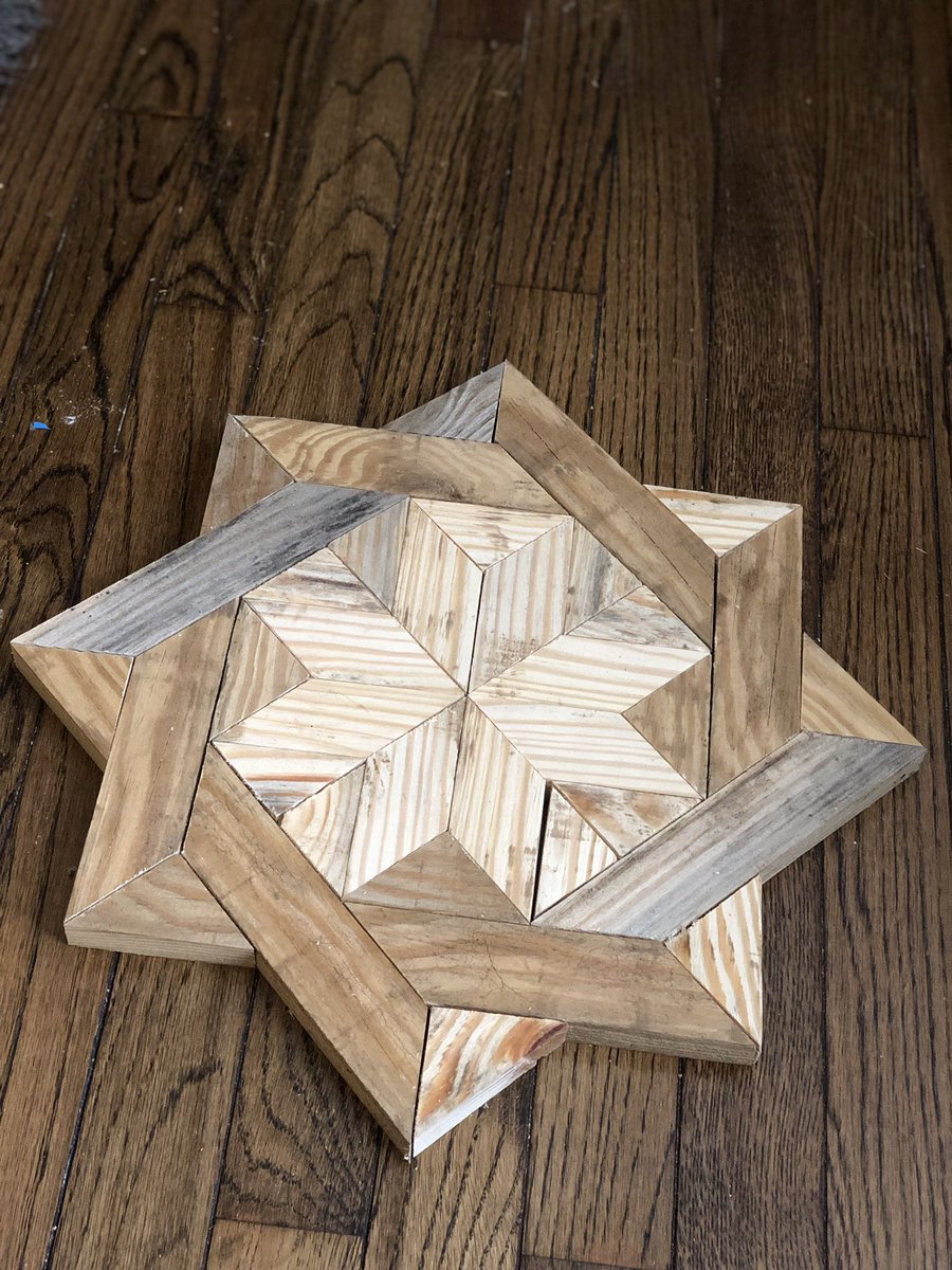 CodiakCreations's tweet image. Getting there! This is a small end table or nightstand in the making. The top is composed of 36 pieces. The legs (not pictured here) are an additional 10 pieces. The table will be released tomorrow!! ❗️🔥 #etsyhandmade #newtable #ComingSoon