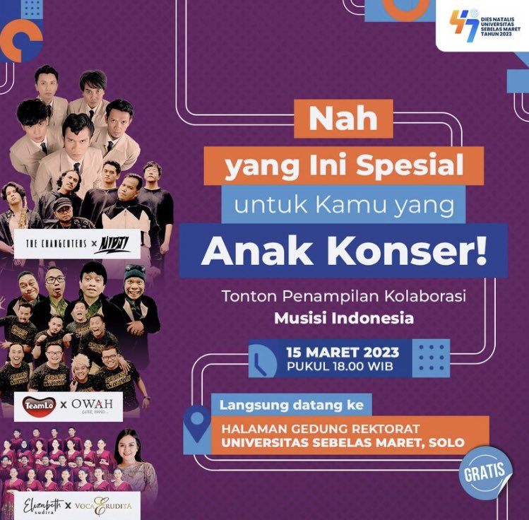 mochamadadri's tweet image. Besok changcuji di acara UNS! Solo kami datang!!!
#nidji
#thechangcuters