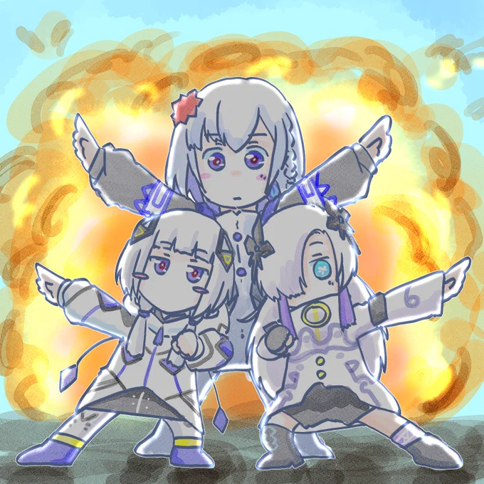 うちの同位体さんたち#ホワイトデーは銀髪白髪を愛でる日#ゆるまじょ 