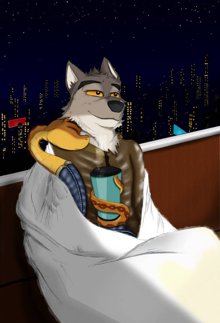 WbLobo's tweet photo. Me relaxing with my snake friend.
#mrwolf #fanart https://t.co/BbfZkkrUus