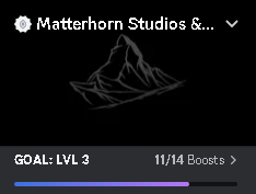 MatterhornSD's tweet photo. We reach level 2! Thank you to all who helped get us here! We hope to reach level 3 so we can get a hot custom invite link! 

If you want to help support our development join today!

https://t.co/fOyTX9cEps

#roblox #RobloxDev #ROBLOX #robloxgame #MatterhornStudios #RobloxBigfoot https://t.co/82ZXqccBQZ