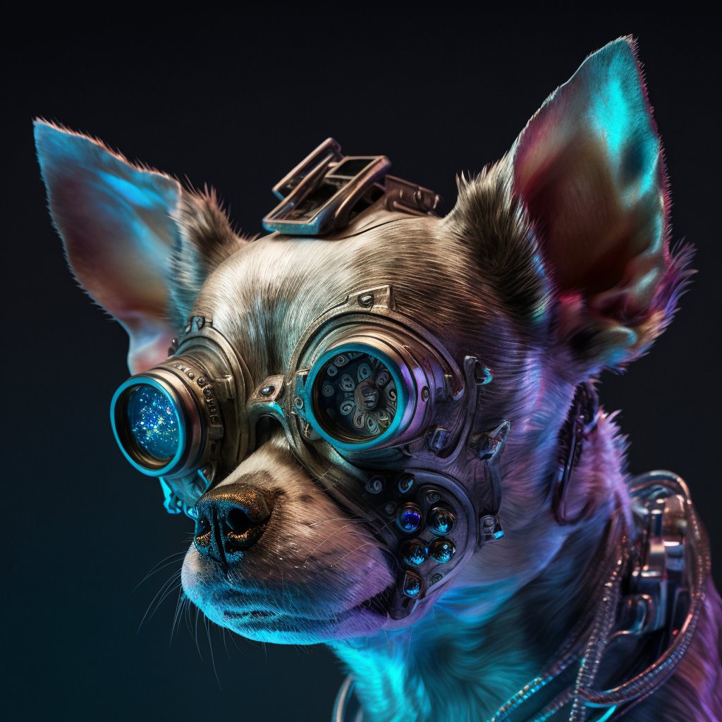 NitroDogNFT's tweet photo. The future is here, and it's led by a tiny dog. 🐕 
...🐶🐶🐶⚡️
#cyberpunk #Chihuahua #NFT #NFTCommunity https://t.co/rOfnJIcr40