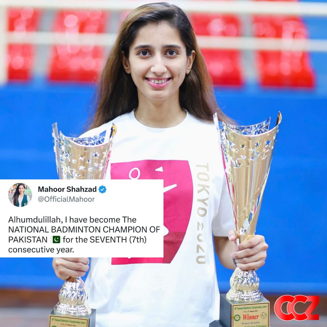 cczdigital's tweet image. Mahoor Shahzad has become The NATIONAL BADMINTON CHAMPION OF PAKISTAN 🇵🇰 for the SEVENTH (7th) consecutive year. 
Congratulations to her 👏
#NationalBadmintonChampion 
#7thConsecutiveyear
#Olympian
#mahoorshahzad
@OfficialMahoor