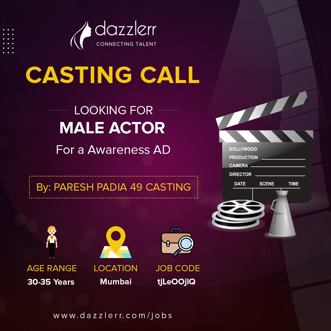 Required a Marathi Female Actress for an Awareness Campaign AD Shoot
.
.
.
bit.ly/3FmVDd3
.
.
.
#FemaleActor #FemaleActress #ActressLife #ActingAudition #CastingCall #AuditionNotice #ActingCareer #ActingCommunity #ActingAgency #FilmIndustry #TVIndustry #Showbiz