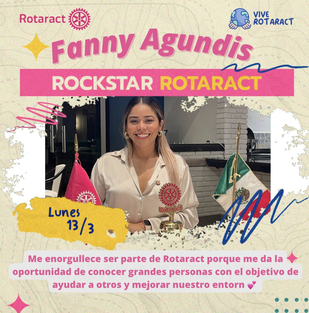 Semana Mundial Rotaract 1/7 ⚙️🌎

Lunes - ROCKSTAR ROTARACT 🤟

*ORGULLO ROTARACT* 💓
.
 @Rotary @RotaryES @rotaract 
#viverotaract #rotaract #semanamundial #zona25a #__tuclub #__tudistrito #D4130 #SMR