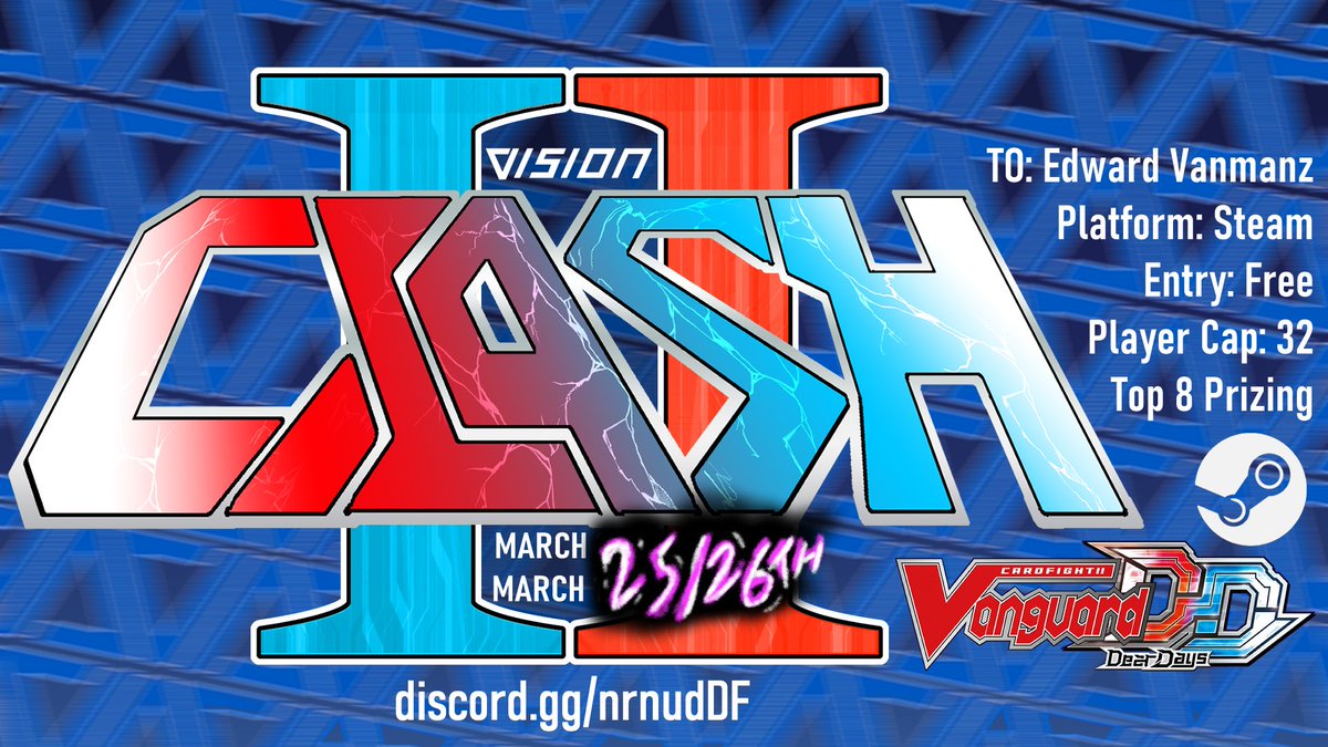 As part of I'm up to something month here is part 1 that was rescheduled. Dear Days Clash join via battlefy free to play. Join Vision discord of course for announcements. 
#cardfightvanguard #deardays #VGDD

 battlefy.com/cardfight-visi…