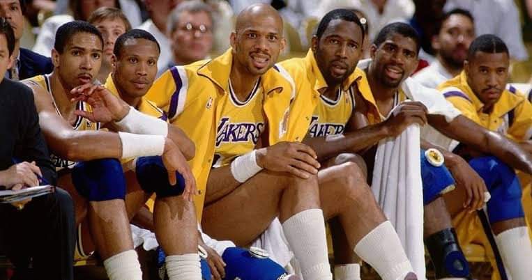 DionApollo's tweet photo. OG Laker Fans kno this is what load management looked like during #ShowTimeEra
I bet Magic 'em looking at somebody like Tony Campbell or Larry Drew making a dope move ๐ https://t.co/v0UULBwWXG