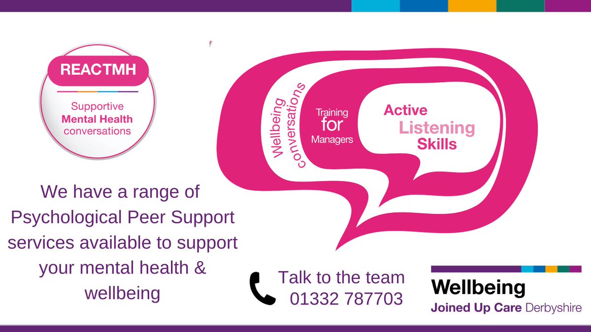 JUCD Wellbeing (@jucdwellbeing) on Twitter photo The focus of this year's <a href="/MHFAEngland/">MHFA England®</a> #MyWholeSelf day is the critical role managers play in creating healthy workplace culture.
Your JUCD Wellbeing Team has a range of Psychological Peer Support, including REACTmh training for staff to enable supportive conversations at work The focus of this year's <a href="/MHFAEngland/">MHFA England®</a> #MyWholeSelf day is the critical role managers play in creating healthy workplace culture.
Your JUCD Wellbeing Team has a range of Psychological Peer Support, including REACTmh training for staff to enable supportive conversations at work