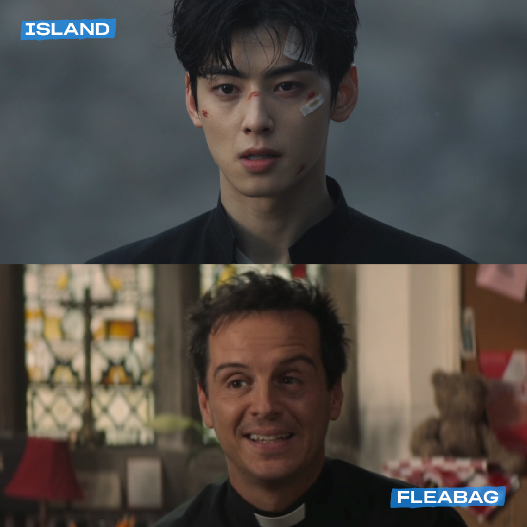 primevideosg's tweet photo. Caution: Hot priests bruise easily #IslandPrimeVideo #ChaEunWoo #Fleabag https://t.co/AFKnf7kOvI