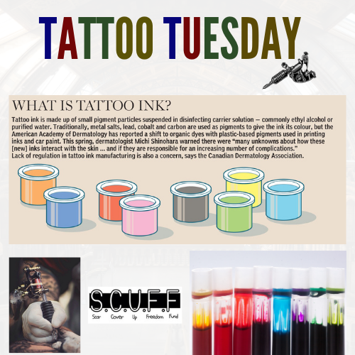 S_C_U_F_F's tweet photo. #TattooTuesday
#Interesting #TatooInk #Educational
What is #TattooInk ?
Tattoo inks consist of pigments combined with a carrier that's used in the process of tattooing to create a tattoo in the skin
#SCUFF #MentalHealthMatters #MentalHealth #MentalHealthAwareness #ScarCoverUp https://t.co/ZX2Pz8S6GC