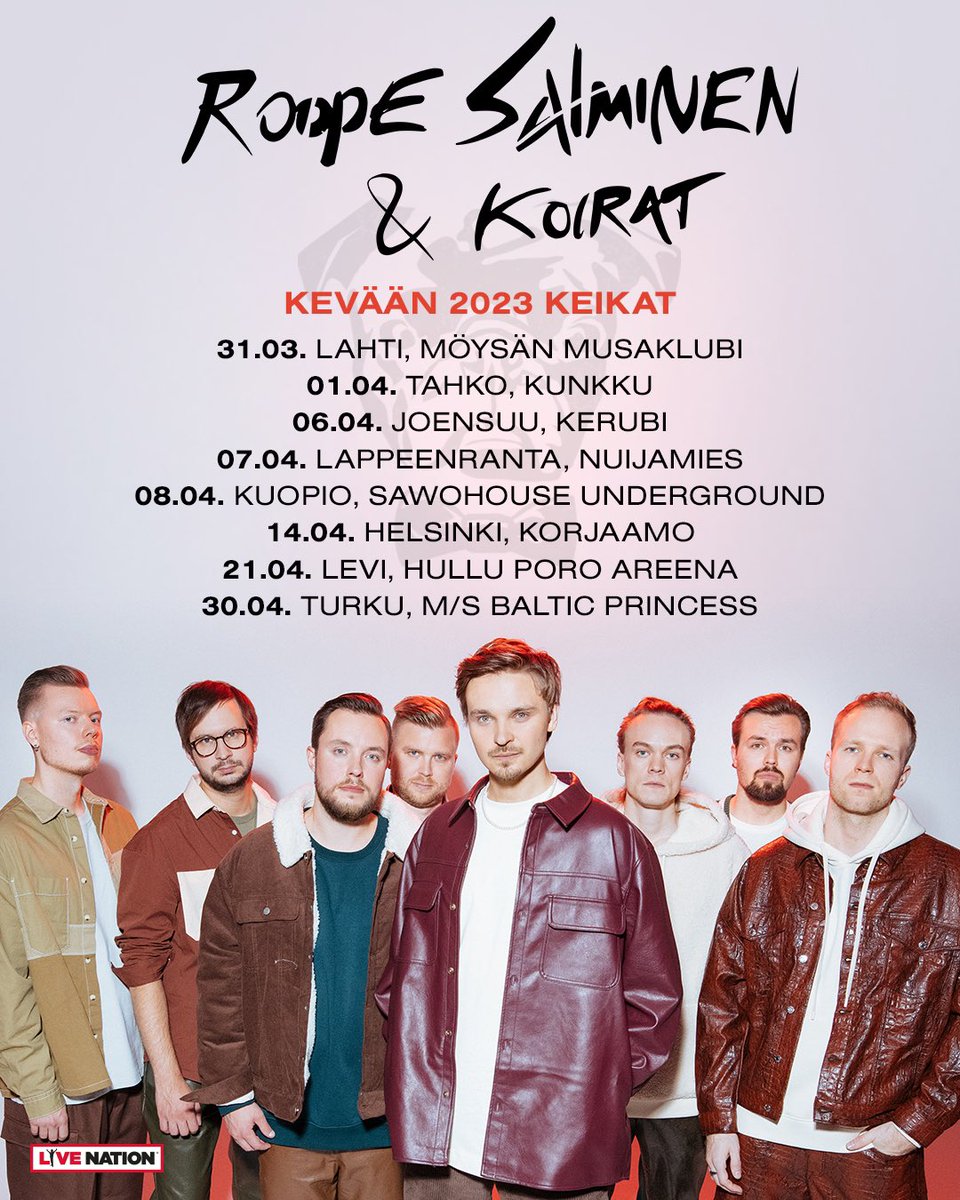 Nähään keikoilla! #roopesalminenjakoirat <a href="/LiveNationFI/">Live Nation Finland</a>