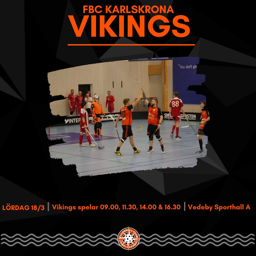 FBCKarlskrona's tweet photo. Nu på lördag 18/3 så spelar Vikings på hemmaplan, det är enda gången denna säsongen så det gäller att ta vara på chansen om man vill se Vikings in action. Det spelas matcher i A-hallen hela dagen från 09.00 till och med matchen 16.30. https://t.co/wJquFzU28R
