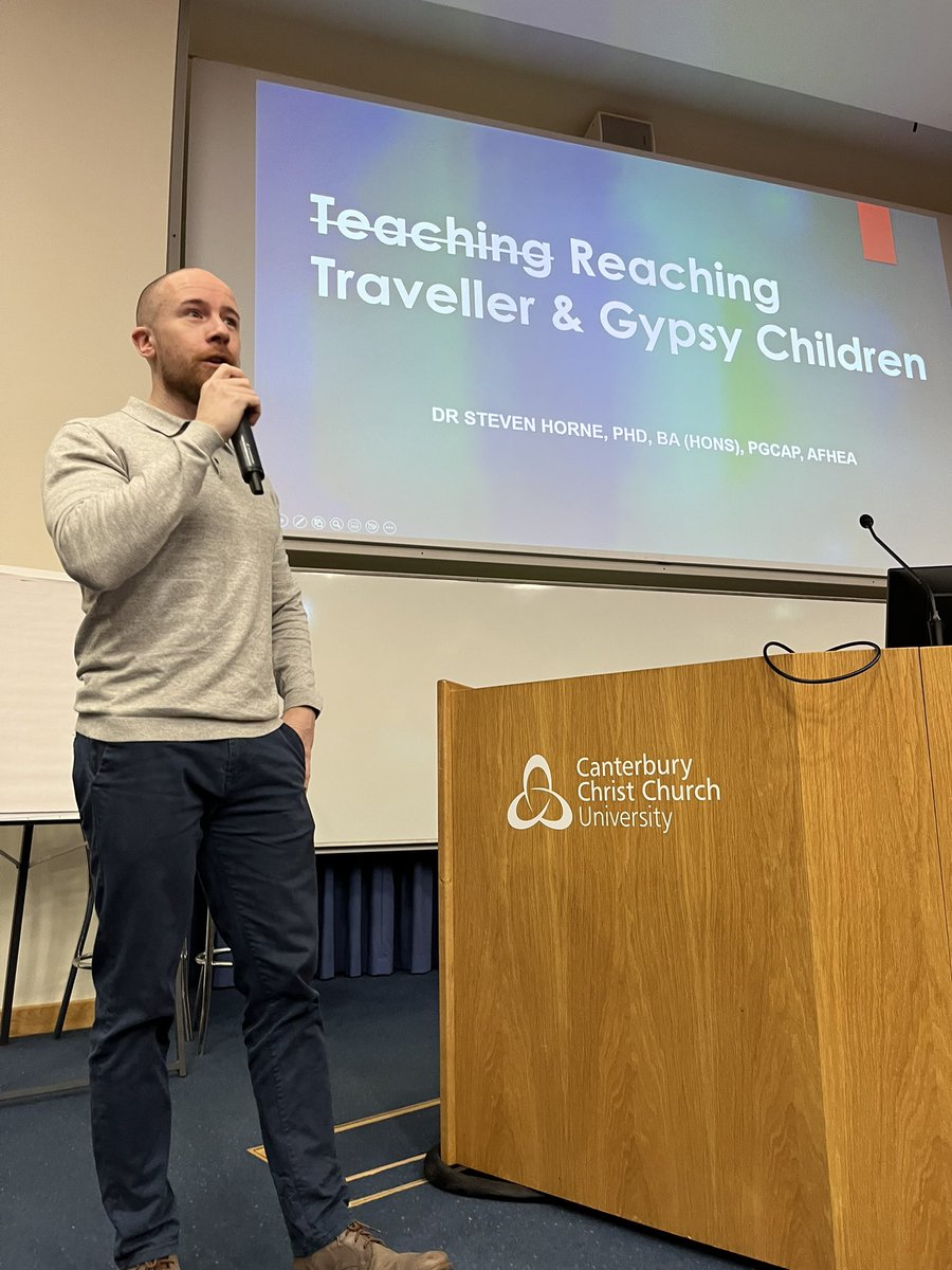 Amazing opportunity for year 2 Primary ITE students to listen to @DrStevenHorne this morning about ways to support & reach GRT pupils @CCCUStudents @CCCUArtsHumsEd