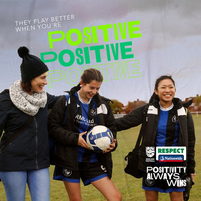 We all have a role in keeping it positive 🫵 

Next time you step on the pitch, let your feet do the talking. 

Next time you step on the touchline, show support and nothing else.

#Respect #PositivityAlwaysWins

Find out more 👇

englandfootball.com/participate/ex…