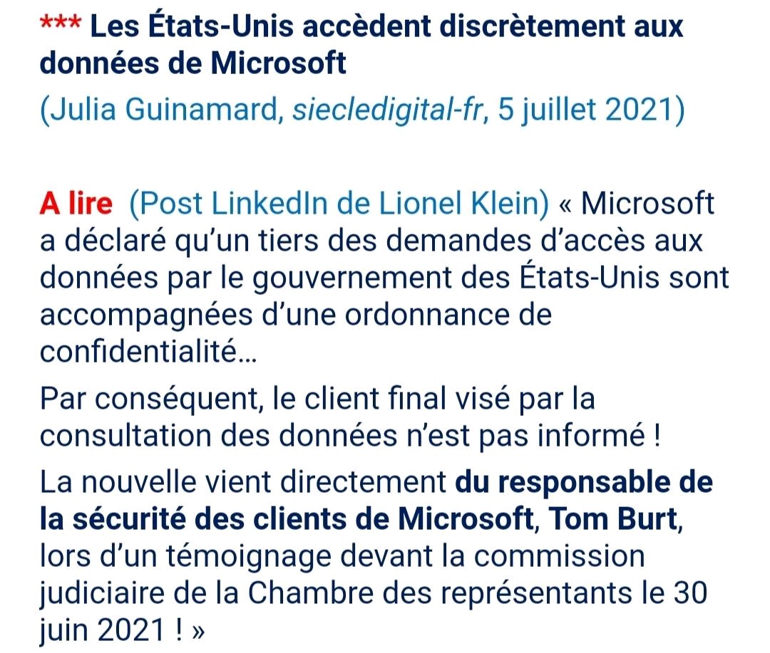 Croyez-vous vraiment que les choses aient changé depuis ? #Microsoft #Privacy #Surveillance 
Via Augustin de Colnet sur LinkedIn