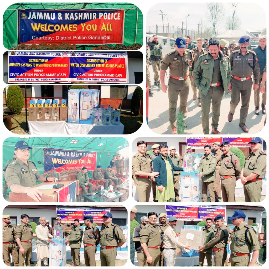 Gbl_Police's tweet photo. #UnderCivicActionProgram, SSP Ganderbal Shri Nikhil Borkar-IPS distributed Computer Systems & Water Dispensers to Various Educational institutions/Orphanages/Religious Places of the District at DPL Ganderbal.
@JmuKmrPolice
@KashmirPolice
@sujitpchauhan
@NikhilB__IPS https://t.co/Y4rNI6zbtx
