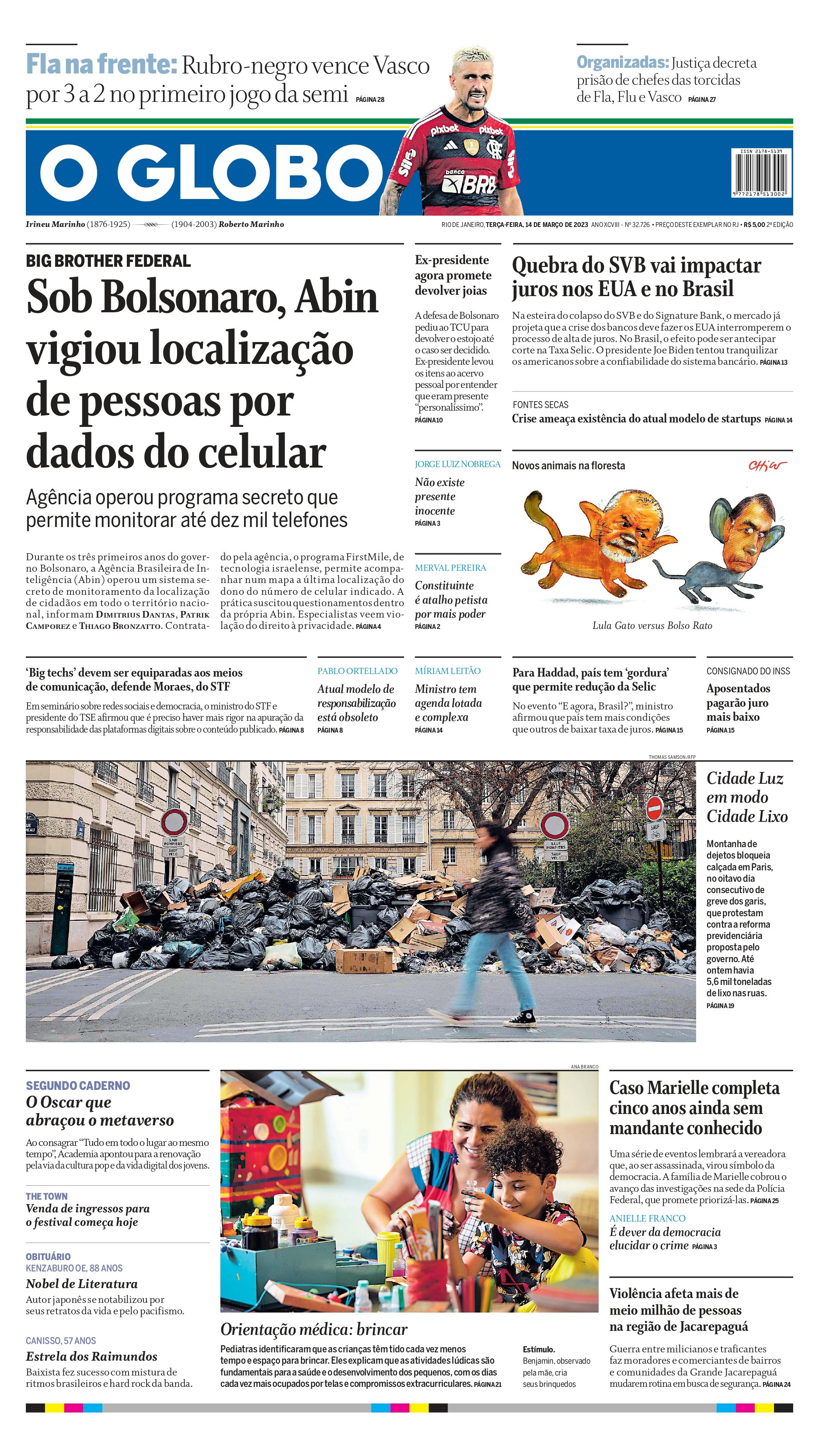 Jornal O Globo on X: Capa da edição desta terça-feira; confira