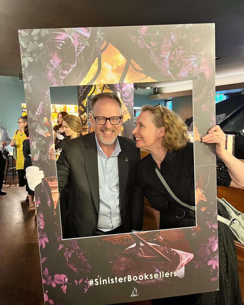cbbmuse's tweet image. These two legends. Pretty special to attend the Sydney book launch tonight of ‘The Sinister Booksellers of Bath’ published by @AllenAndUnwin. So proud of you, @garthnix ♥️♥️ #sinisterbooksellers @statelibrarynsw